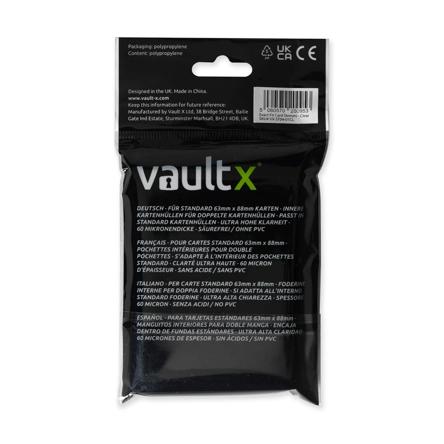 VaultX: Exact Fit Sleeves Ultra Clear (100pk)